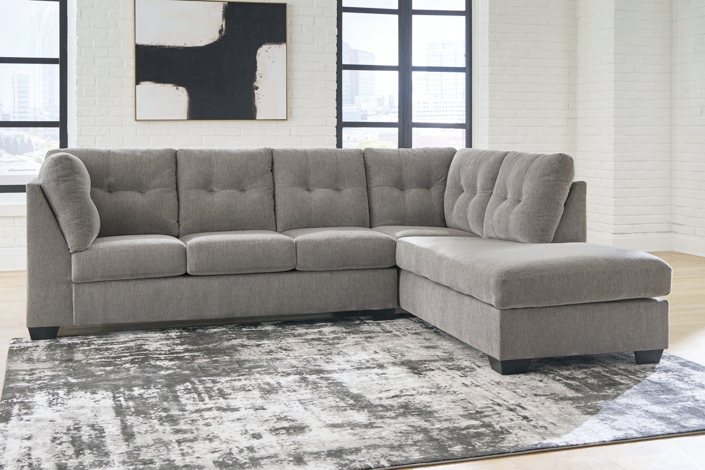 Myers Furniture Outlet - Ashley Furniture - Lanelly Sectional - LAF 2-Piece Sectional with Chaise / Alloy - 17504S1