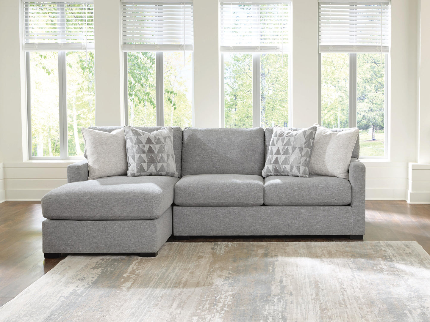 Myers Furniture Outlet - Ashley Furniture - UrbanCrest Sectional - RAF 2-Piece Sectional with Chaise / Pewter - PC20804S2