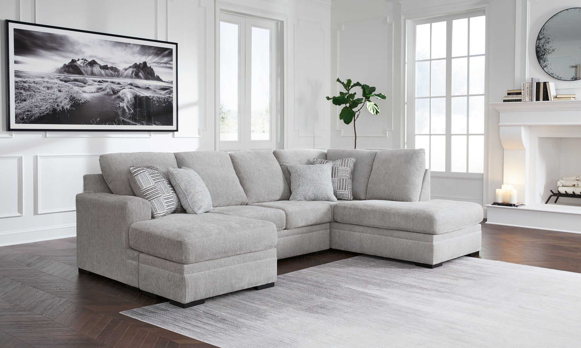 Myers Furniture Outlet - Ashley Furniture - Gabyleigh Sectional - RAF 2-Piece Sectional with Chaise / Nickel - 20904S2