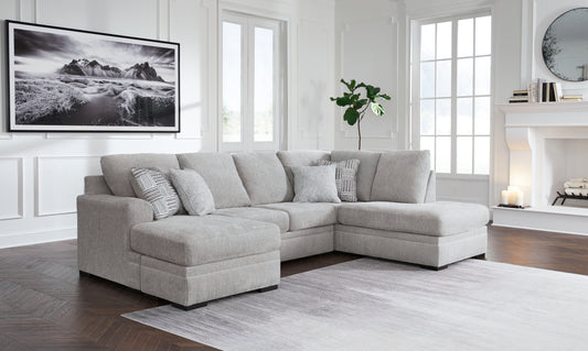 Myers Furniture Outlet - Ashley Furniture - Gabyleigh Sectional - RAF 2-Piece Sectional with Chaise / Nickel - 20904S2