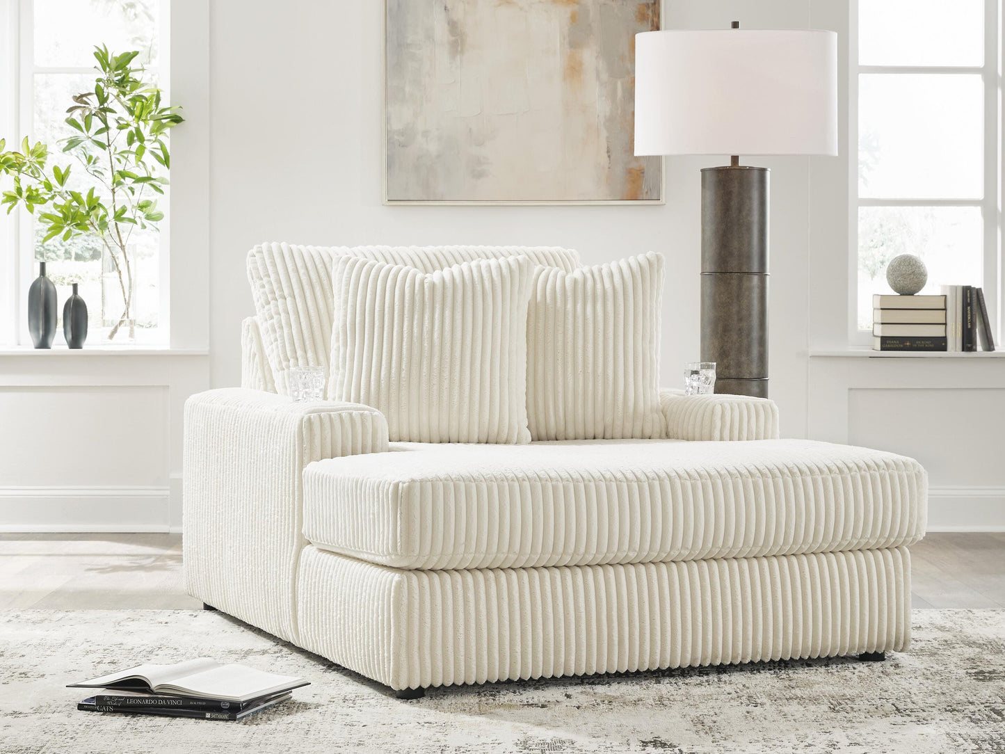 Myers Furniture Outlet - Ashley Furniture - Lindyn Living Room - Chaise / Ivory - 2110415