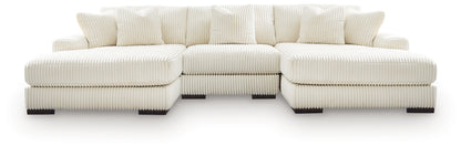 Myers Furniture Outlet - Ashley Furniture - Lindyn Sectional - RAF 3-Piece Sectional with Double Chaise / Ivory - 21104S18