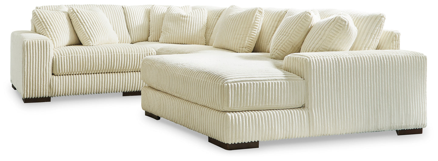 Myers Furniture Outlet - Ashley Furniture - Lindyn Sectional - RAF 4-Piece Sectional with Chaise / Ivory - 21104S15