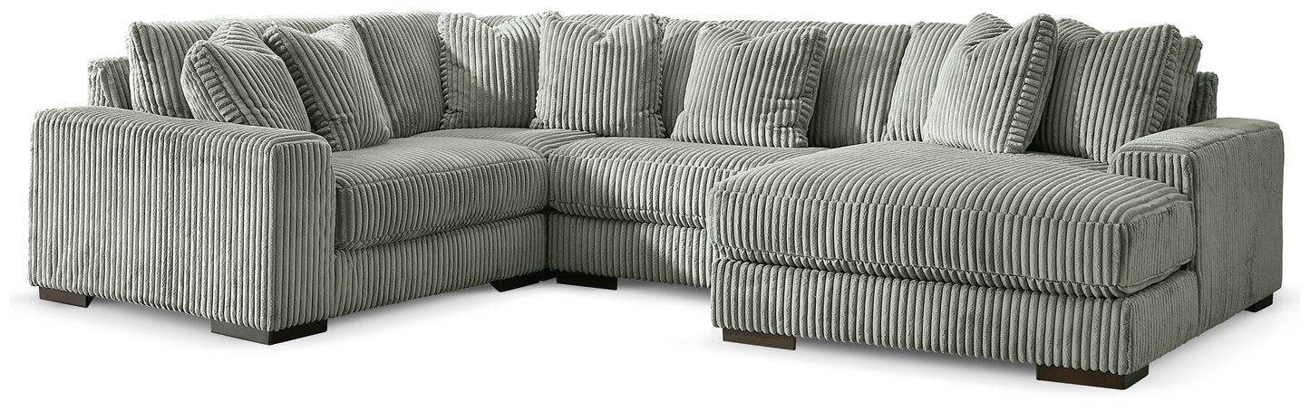 Myers Furniture Outlet - Ashley Furniture - Lindyn Sectional - RAF 4-Piece Sectional with Chaise / Fog - 21105S15
