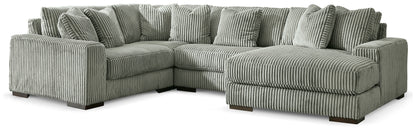 Myers Furniture Outlet - Ashley Furniture - Lindyn Sectional - RAF 4-Piece Sectional with Chaise / Fog - 21105S15