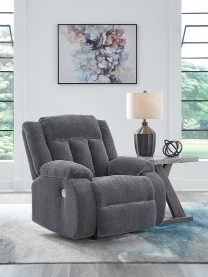 Myers Furniture Outlet - Ashley Furniture - Observation Living Room - Power Rocker Recliner / Steel - PC2140598