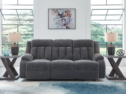 Myers Furniture Outlet - Ashley Furniture - Observation Living Room - REC PWR Sofa w/Drop Down Table / Steel - PC2140599