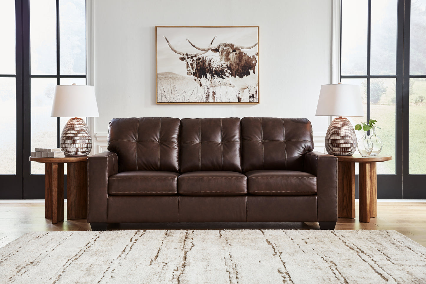 Myers Furniture Outlet - Ashley Furniture - Santorine Living Room - Sofa / Dark Brown - 2170638