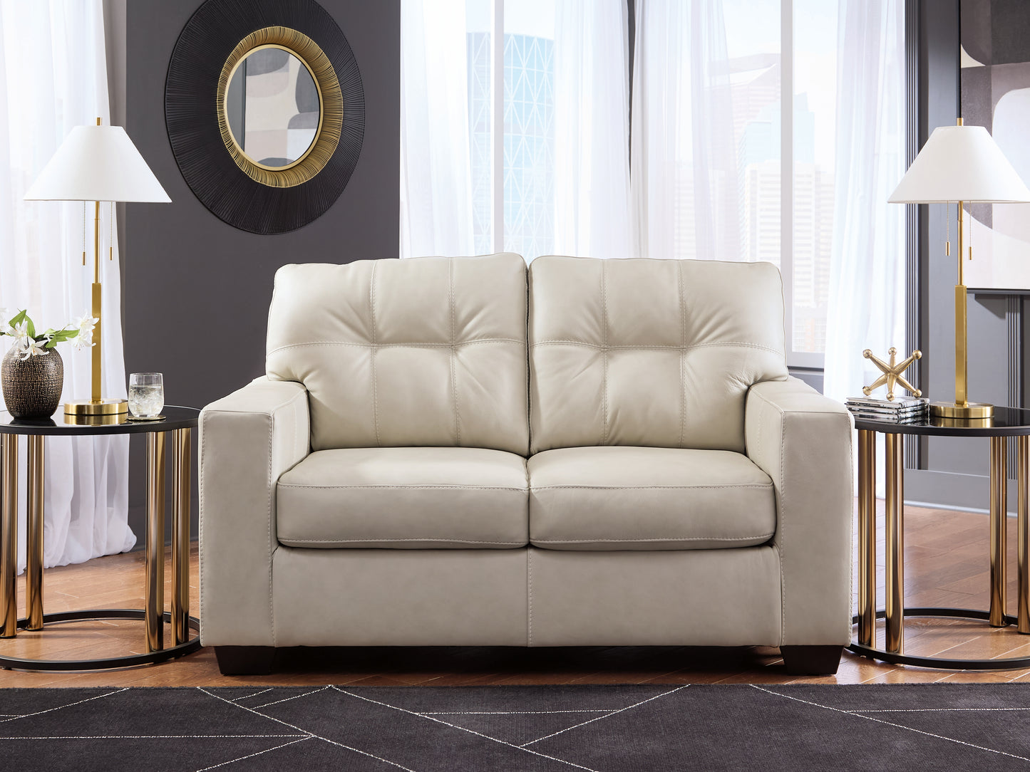 Myers Furniture Outlet - Ashley Furniture - Santorine Living Room - Loveseat / Bone - 2170835