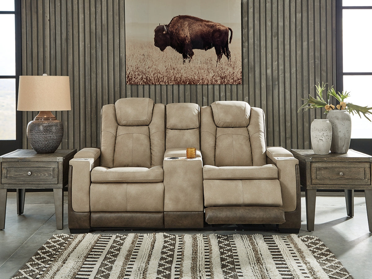 Myers Furniture Outlet - Ashley Furniture - Next-Gen DuraPella Living Room - PWR REC Loveseat/CON/ADJ HDRST / Sand - 2200318