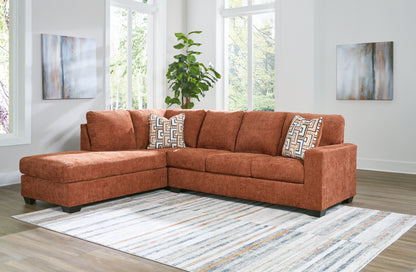 Myers Furniture Outlet - Ashley Furniture - Aviemore Sectional - RAF 2-Piece Sectional with Chaise / Spice - 24304S1
