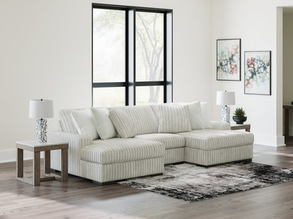 Myers Furniture Outlet - Ashley Furniture - Stupendous Sectional - RAF 3-Piece Sectional with Double Chaise / Alloy - 25903S4