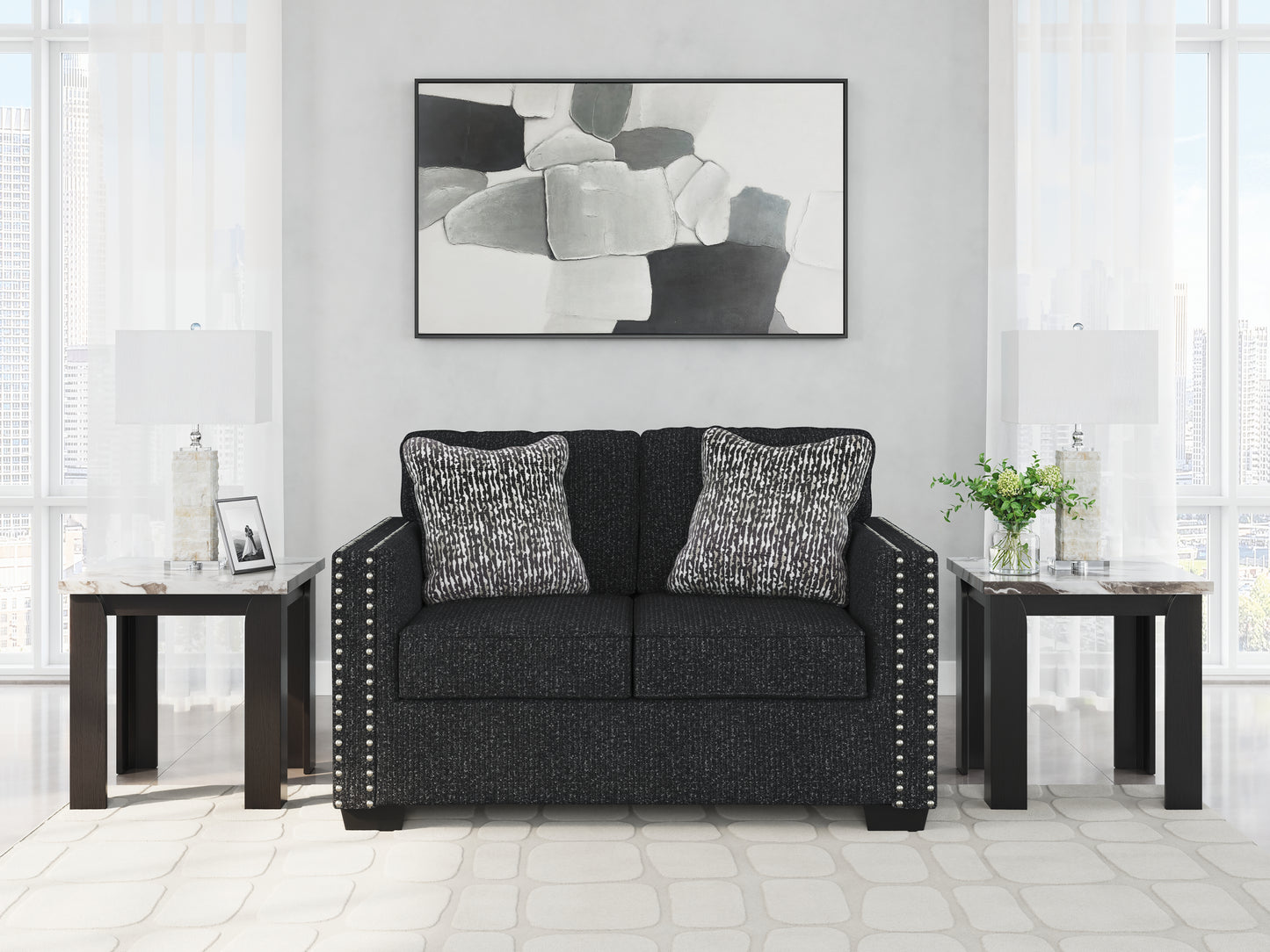 Myers Furniture Outlet - Ashley Furniture - Jasmine Peaks Living Room - Loveseat / Coal - 2890435