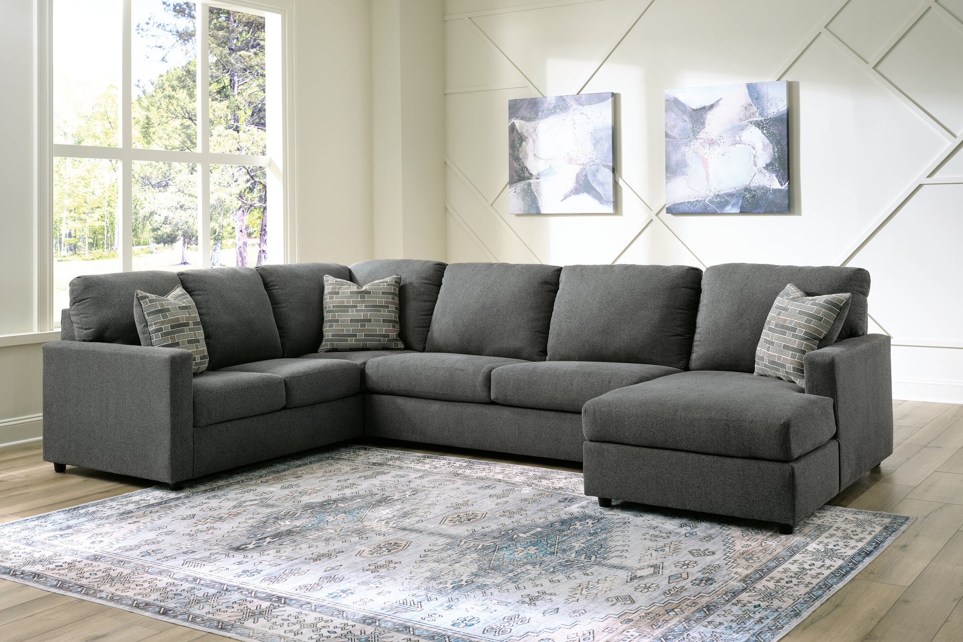 Myers Furniture Outlet - Ashley Furniture - Edenfield Sectional - LAF 3-Piece Sectional with Chaise / Linen - 29004S2