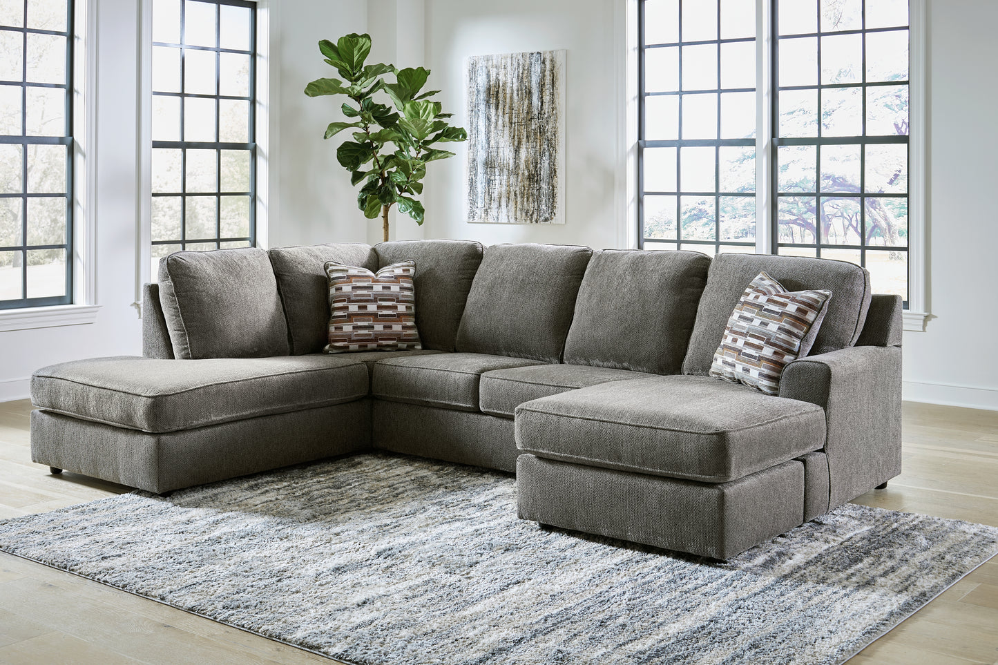 Myers Furniture Outlet - Ashley Furniture - O'Phannon Sectional - RAF 2-Piece Sectional with Chaise / Putty - 29402S2
