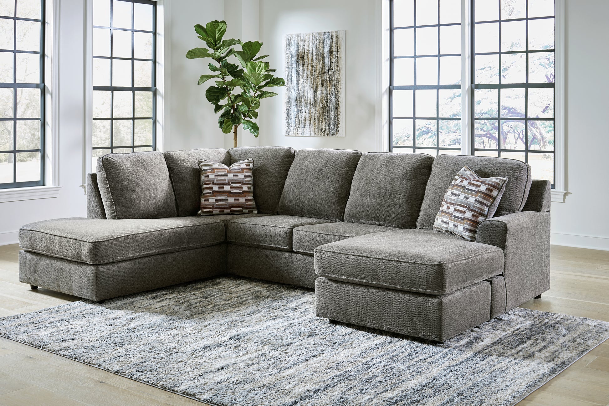 Myers Furniture Outlet - Ashley Furniture - O'Phannon Sectional - RAF 2-Piece Sectional with Chaise / Putty - 29402S2