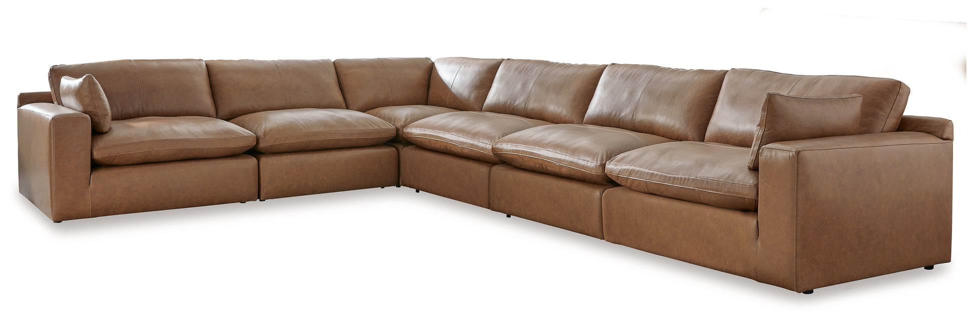 Myers Furniture Outlet - Ashley Furniture - Emilia Sectional - RAF 2-Piece Sectional Loveseat / Caramel - 30901S1
