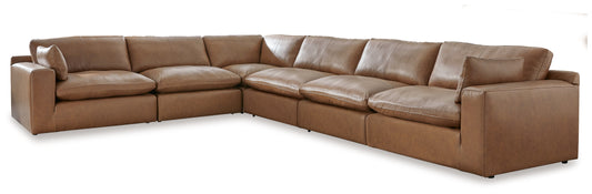 Myers Furniture Outlet - Ashley Furniture - Emilia Sectional - RAF 2-Piece Sectional Loveseat / Caramel - 30901S1
