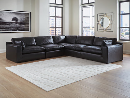 Myers Furniture Outlet - Ashley Furniture - Emilia Sectional - RAF 5-Piece Sectional / Black - 30902S4