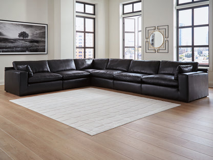 Myers Furniture Outlet - Ashley Furniture - Emilia Sectional - RAF 6-Piece Sectional / Black - 30902S5