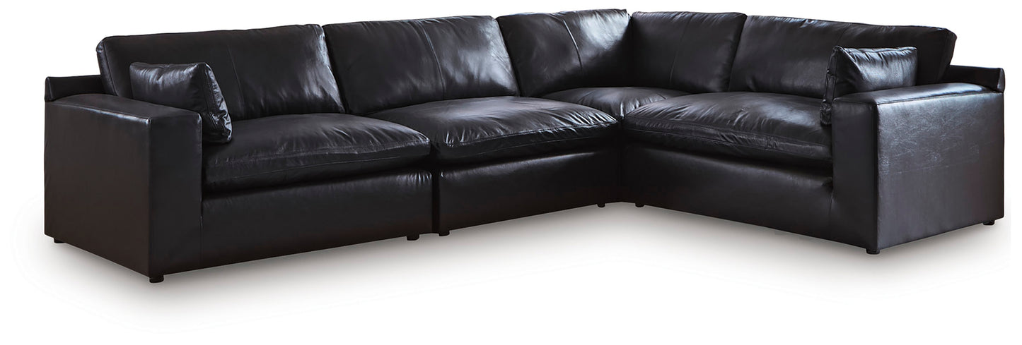 Myers Furniture Outlet - Ashley Furniture - Emilia Sectional - RAF 4-Piece Sectional / Black - 30902S3