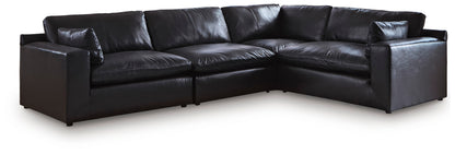 Myers Furniture Outlet - Ashley Furniture - Emilia Sectional - RAF 4-Piece Sectional / Black - 30902S3