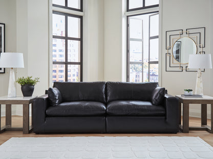 Myers Furniture Outlet - Ashley Furniture - Emilia Sectional - RAF 2-Piece Sectional Loveseat / Black - 30902S1