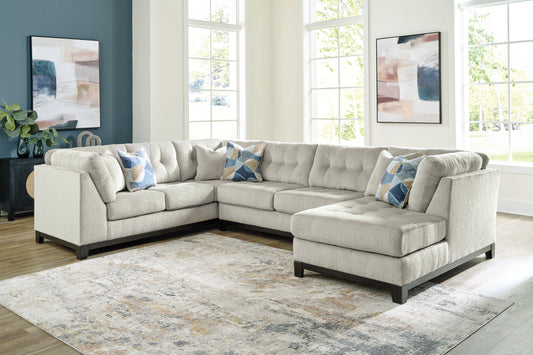 Myers Furniture Outlet - Ashley Furniture - Maxon Place Sectional - 3-Piece Sectional with Chaise / Stone - 33004S2
