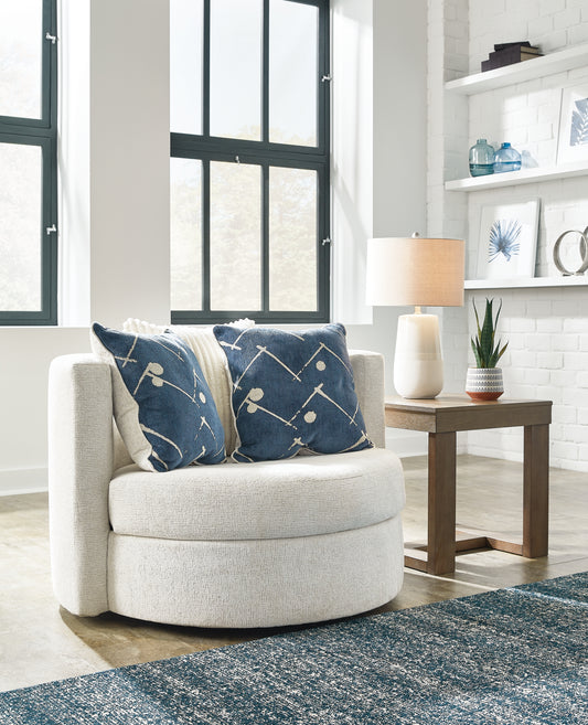 Myers Furniture Outlet - Ashley Furniture - Padova Living Room - Swivel Accent Chair / Ivory - 3370644
