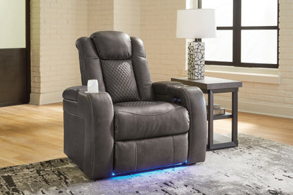 Myers Furniture Outlet - Ashley Furniture - Fyne-Dyme Living Room - PWR Recliner/ADJ Headrest / Shadow - 3660213