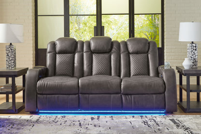 Myers Furniture Outlet - Ashley Furniture - Fyne-Dyme Living Room - PWR REC Sofa with ADJ Headrest / Shadow - 3660215