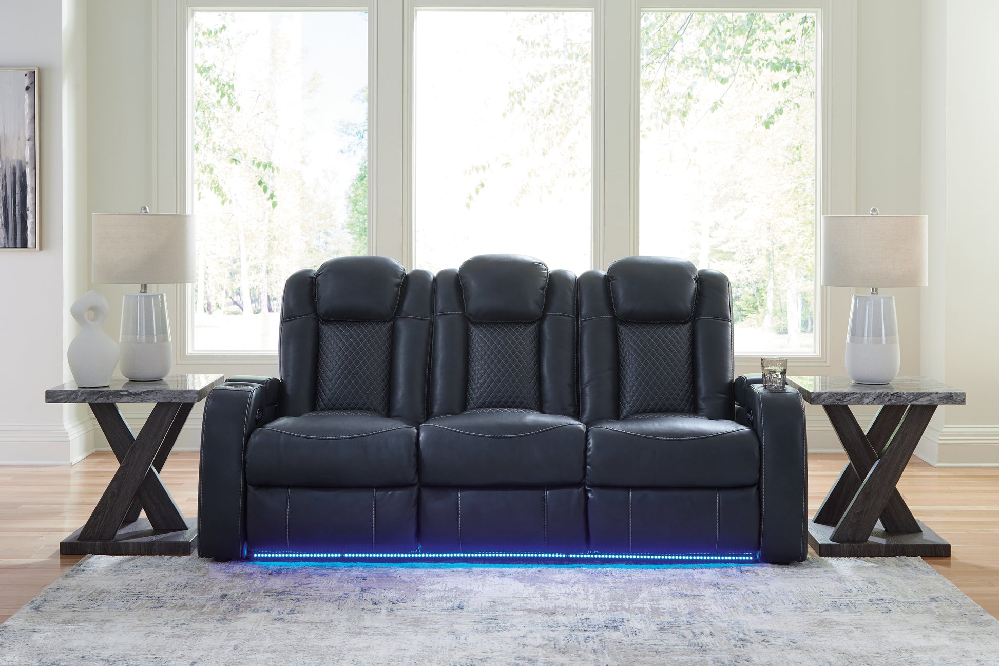 Myers Furniture Outlet - Ashley Furniture - Fyne-Dyme Living Room - PWR Recliner/ADJ Headrest / Sapphire - 3660313