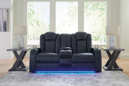 Myers Furniture Outlet - Ashley Furniture - Fyne-Dyme Living Room - PWR REC Loveseat/CON/ADJ HDRST / Sapphire - 3660318