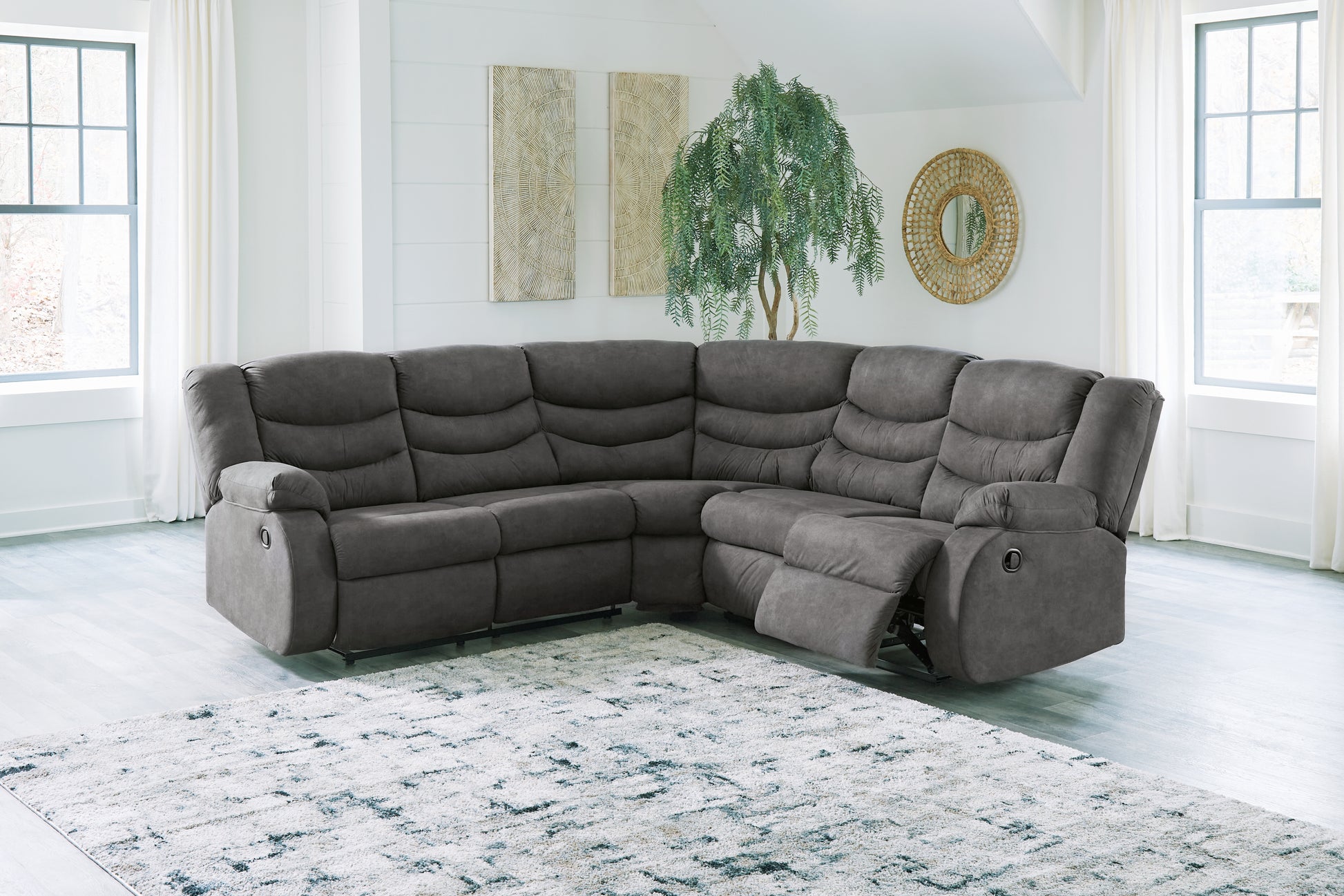 Myers Furniture Outlet - Ashley Furniture - Partymate Sectional - 2-Piece Reclining Sectional / Slate - 36903S2