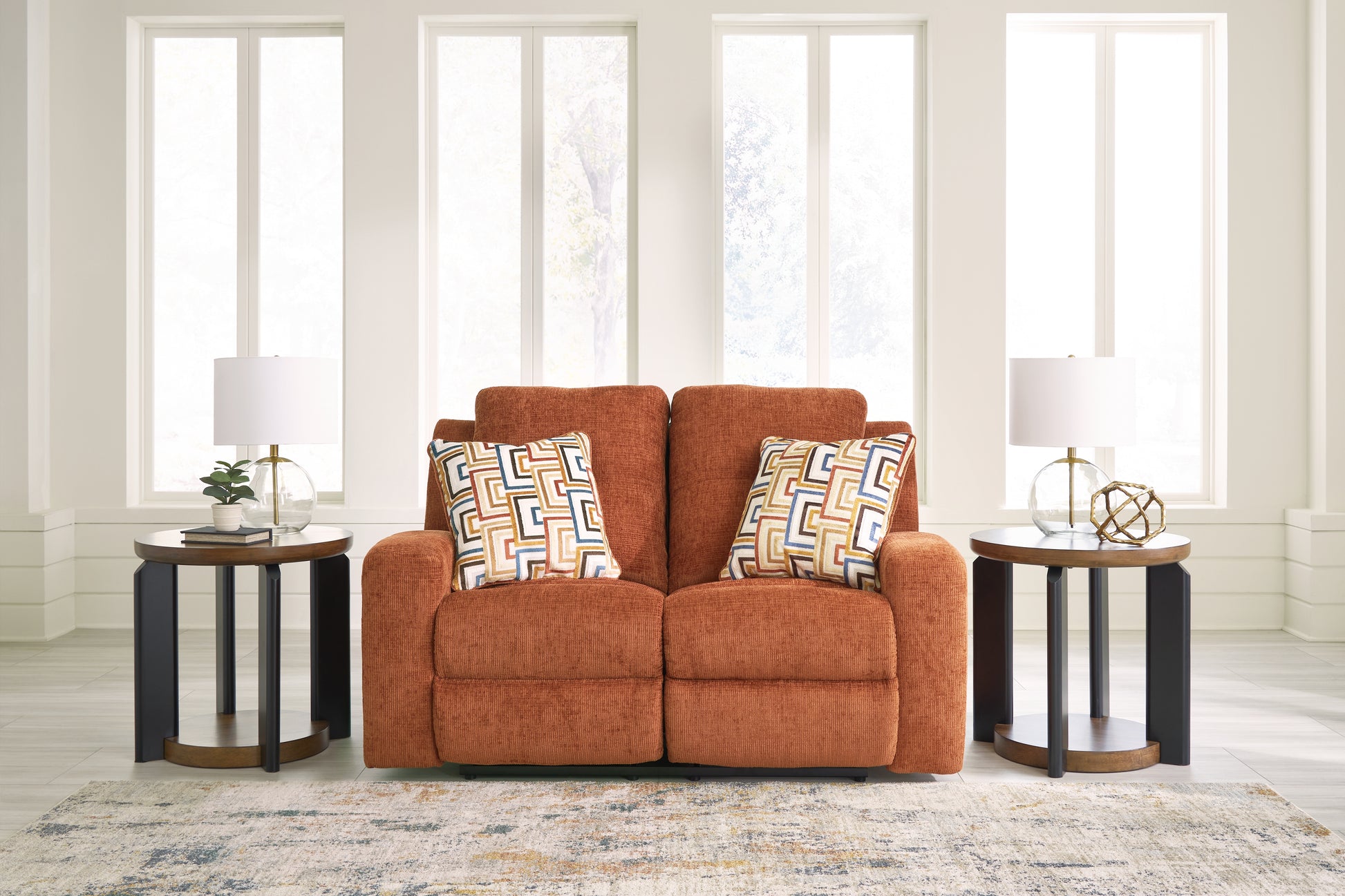 Myers Furniture Outlet - Ashley Furniture - Danum Living Room - Reclining Loveseat / Spice - 3880786
