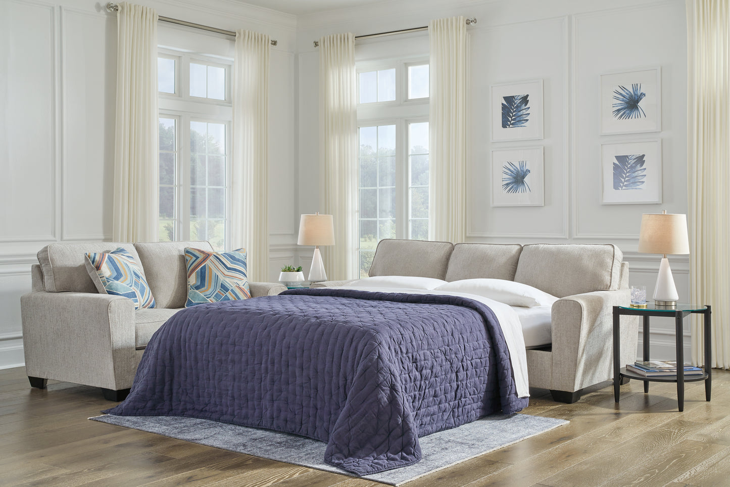 Myers Furniture Outlet - Ashley Furniture - Cashton Living Room - Queen Sofa Sleeper / Ice - 4060639