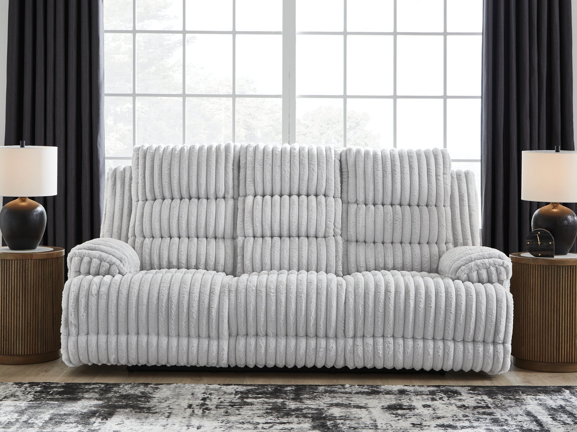 Myers Furniture Outlet - Ashley Furniture - Rhines Falls Living Room - Zero Wall Power Recliner / Alloy - PC4280406