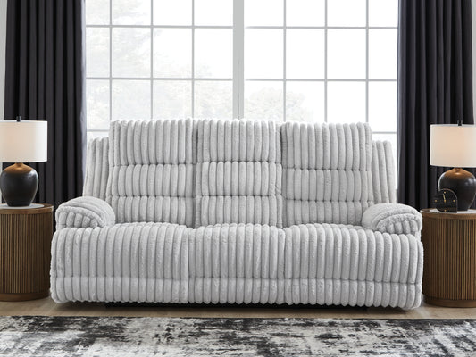 Myers Furniture Outlet - Ashley Furniture - Rhines Falls Living Room - Zero Wall Power Recliner / Alloy - PC4280406