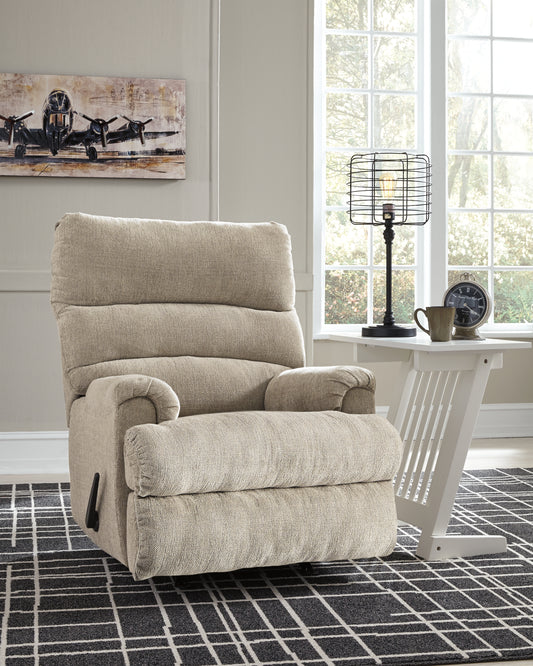 Myers Furniture Outlet - Ashley Furniture - Man Fort Living Room - Rocker Recliner / Graphite - 4660525