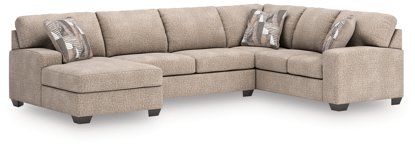 Myers Furniture Outlet - Ashley Furniture - Newellen Sectional - RAF 3-Piece Sectional with Chaise / Hemp - 48404S1