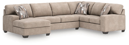 Myers Furniture Outlet - Ashley Furniture - Newellen Sectional - RAF 3-Piece Sectional with Chaise / Hemp - 48404S1