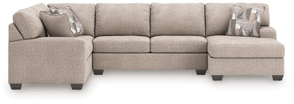 Myers Furniture Outlet - Ashley Furniture - Newellen Sectional - LAF 3-Piece Sleeper Sectional with Chaise / Hemp - 48404S6