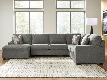 Myers Furniture Outlet - Ashley Furniture - Revenna Sectional - RAF 3-Piece Sectional with Chaise / Greystone - PC48405S1