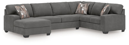 Myers Furniture Outlet - Ashley Furniture - Newellen Sectional - RAF 3-Piece Sectional with Chaise / Greystone - 48405S1