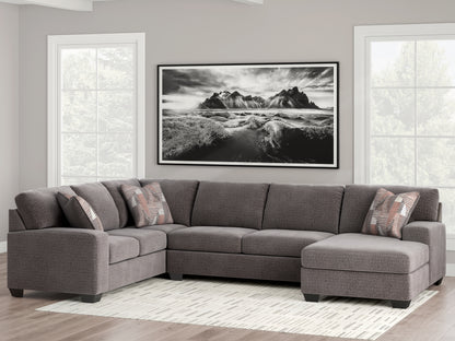 Myers Furniture Outlet - Ashley Furniture - Newellen Sectional - LAF 3-Piece Sectional with Chaise / Greystone - 48405S2