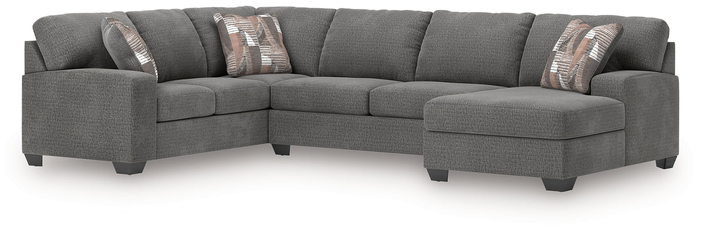 Myers Furniture Outlet - Ashley Furniture - Newellen Sectional - LAF 3-Piece Sleeper Sectional with Chaise / Greystone - 48405S6