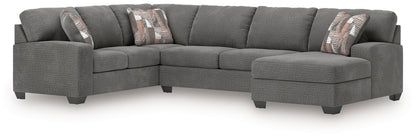 Myers Furniture Outlet - Ashley Furniture - Newellen Sectional - LAF 3-Piece Sleeper Sectional with Chaise / Greystone - 48405S6
