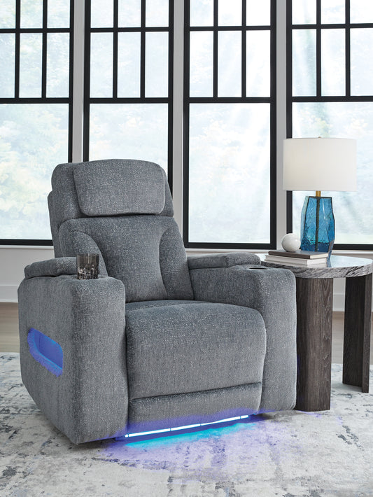 Myers Furniture Outlet - Ashley Furniture - Studio Cave Living Room - PWR Recliner/ADJ Headrest / Steel - PC4980213
