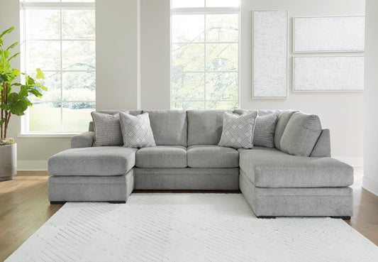 Myers Furniture Outlet - Ashley Furniture - Casselbury Sectional - RAF 2-Piece Sectional with Chaise / Cement - 52906S2