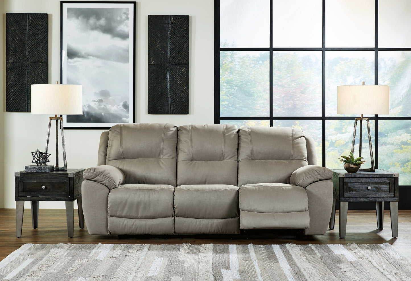 Myers Furniture Outlet - Ashley Furniture - Next-Gen Gaucho Living Room - Reclining Power Sofa / Putty - 5420387